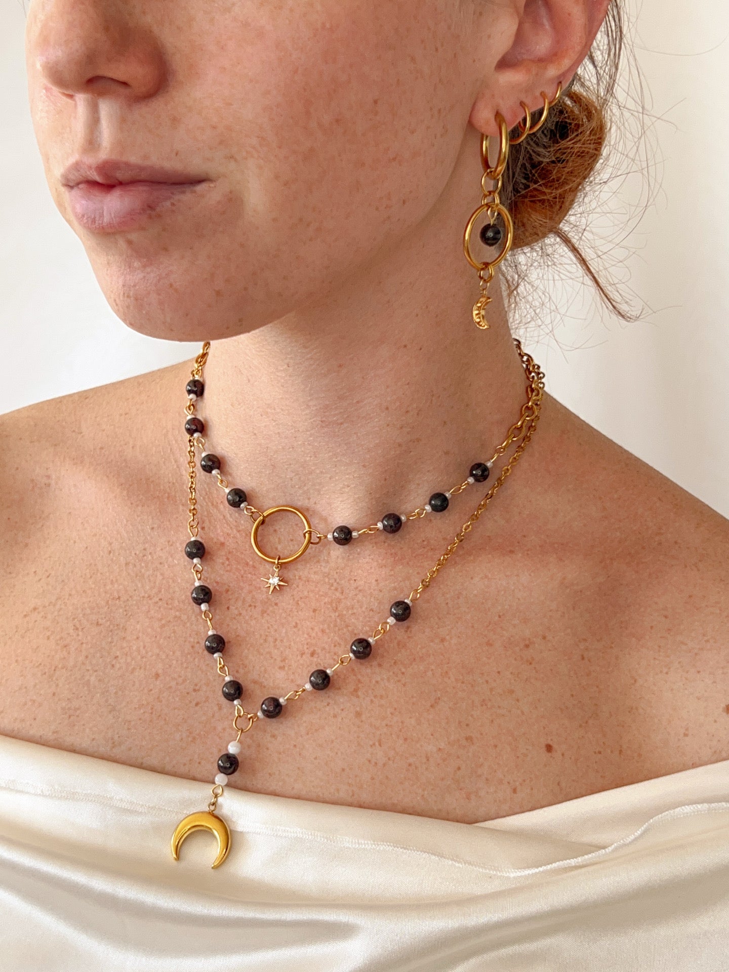 Boucles d’oreilles Astra - Grenat almandin