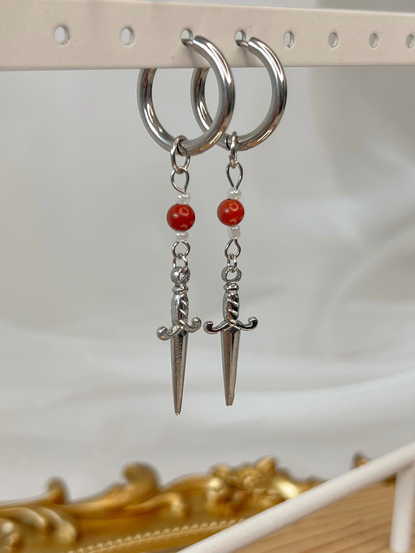 Boucles d’oreilles Ashra - Jaspe rouge
